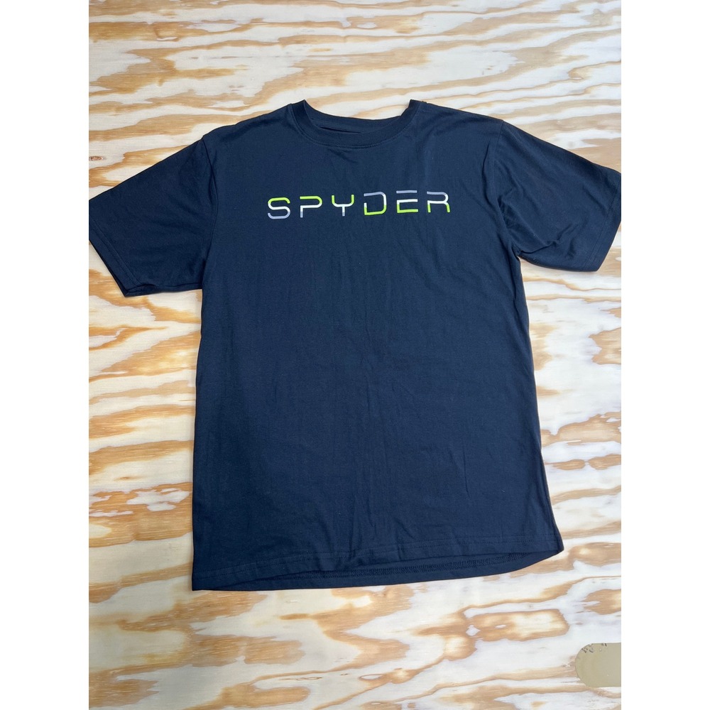 Spyder Boys Black Graphic Tee Shirt Size Large 14/16 Logo Short Sleeve Cotton